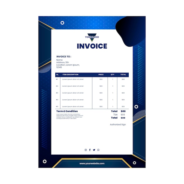 Businesswoman invoice template