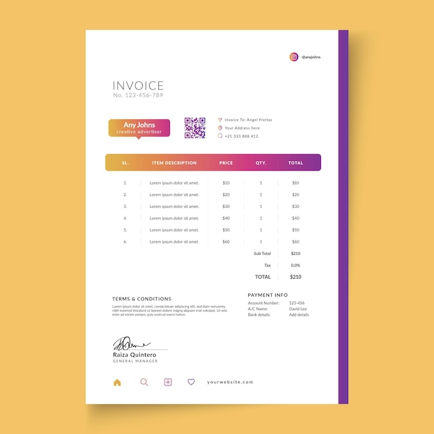 Free vector businesswoman invoice template