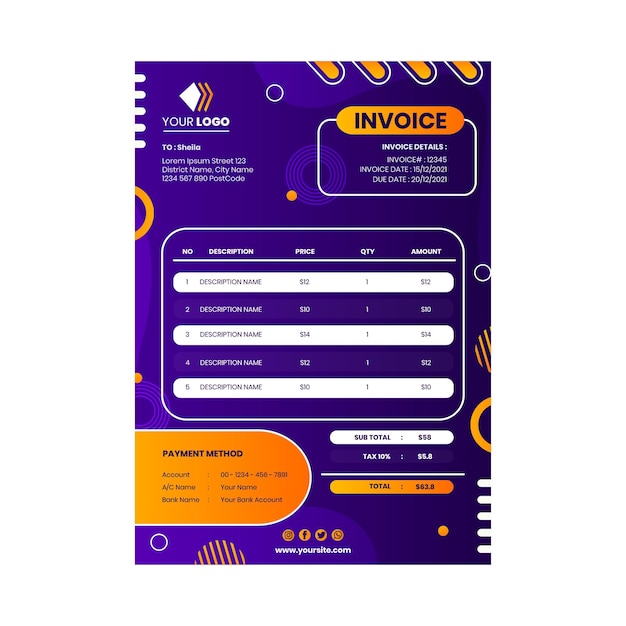 Businesswoman invoice template