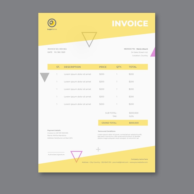 Businesswoman invoice template