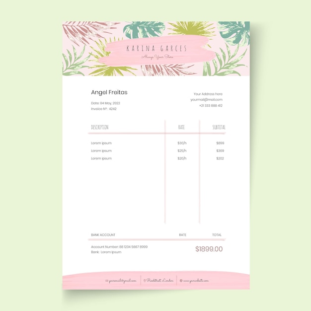 Free vector businesswoman invoice template