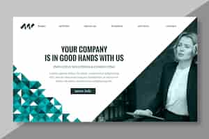 Free vector businesswoman landing page template