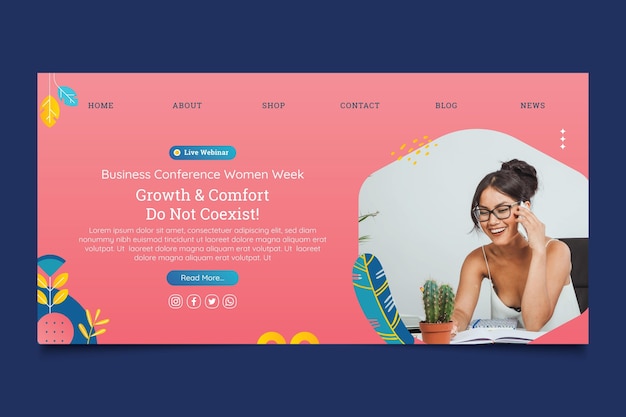 businesswoman landing page template