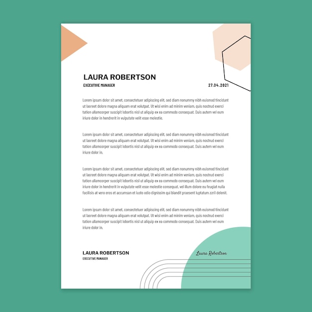 Free vector businesswoman letterhead design template