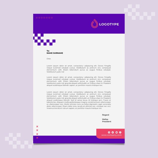 Businesswoman letterhead print template