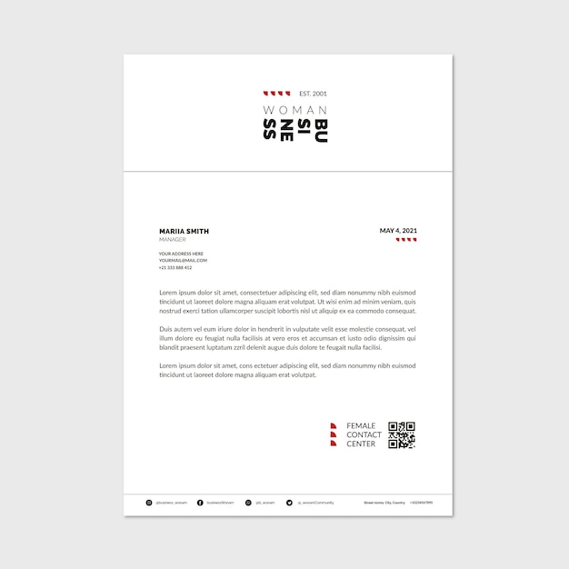 Businesswoman letterhead template