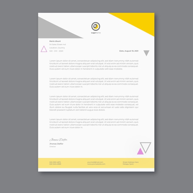 Businesswoman letterhead template