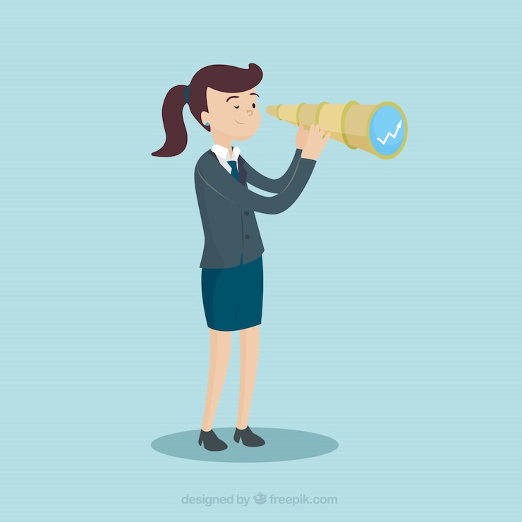 Free Vector businesswoman looking for success