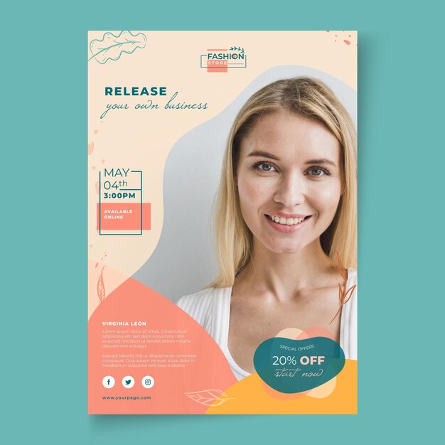 Businesswoman poster template