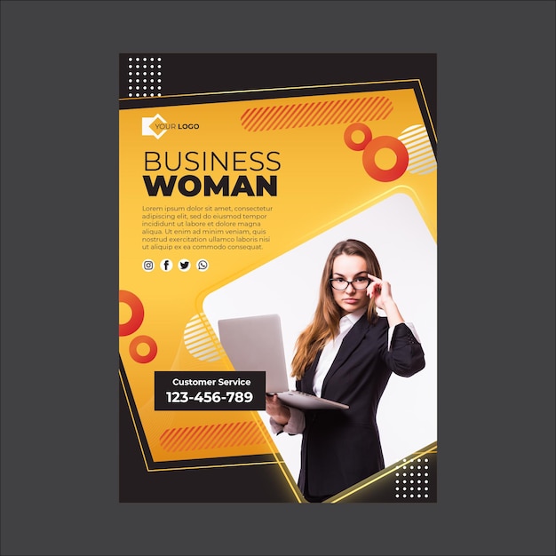 Businesswoman poster template