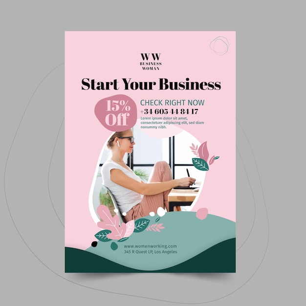 Free vector businesswoman poster template