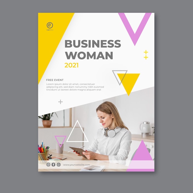 Free vector businesswoman poster template