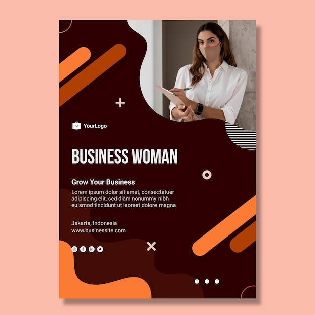 Free vector businesswoman poster template