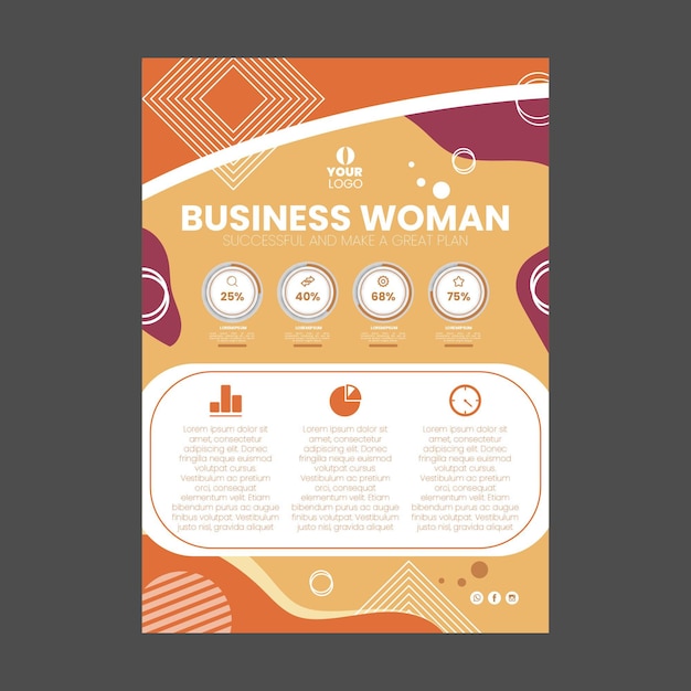 Businesswoman restaurant menu template