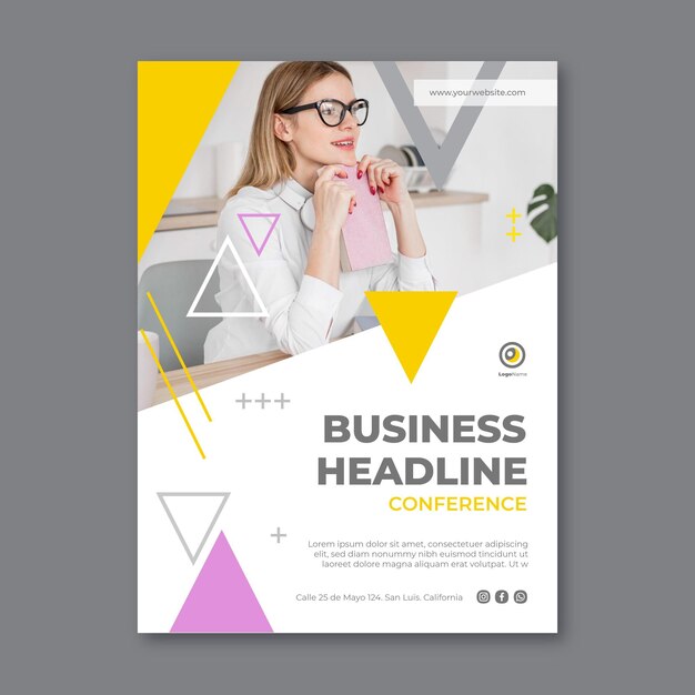 Businesswoman vertical flyer template