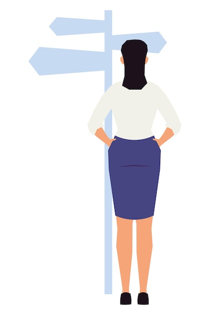 Free vector businesswoman with arrows directions