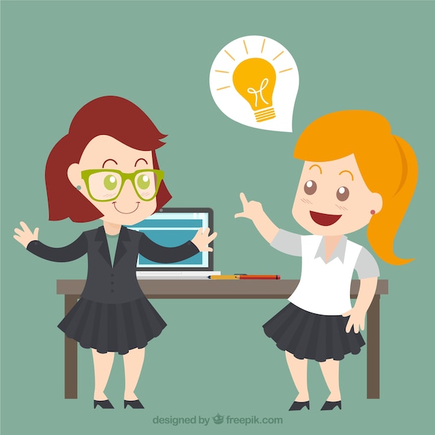 Free vector businesswomen with a great idea