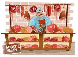 butcher cartoon illustration 