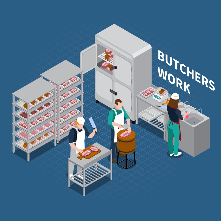 Free Vector butchery shop floor