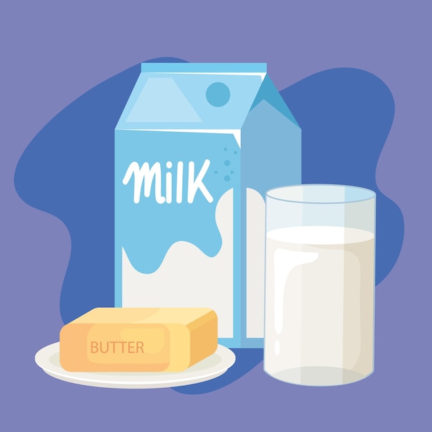 Бесплатное векторное изображение Масло и молоко