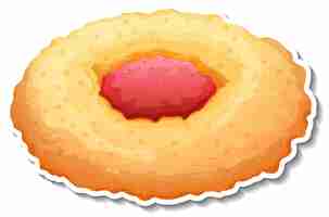 Free vector a butter cookie with stawberry jam