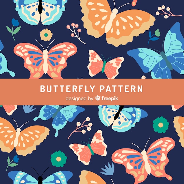 Butterflies and flowers background