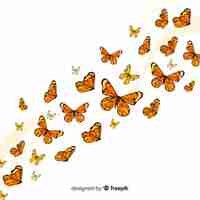 Free vector butterflies flying background