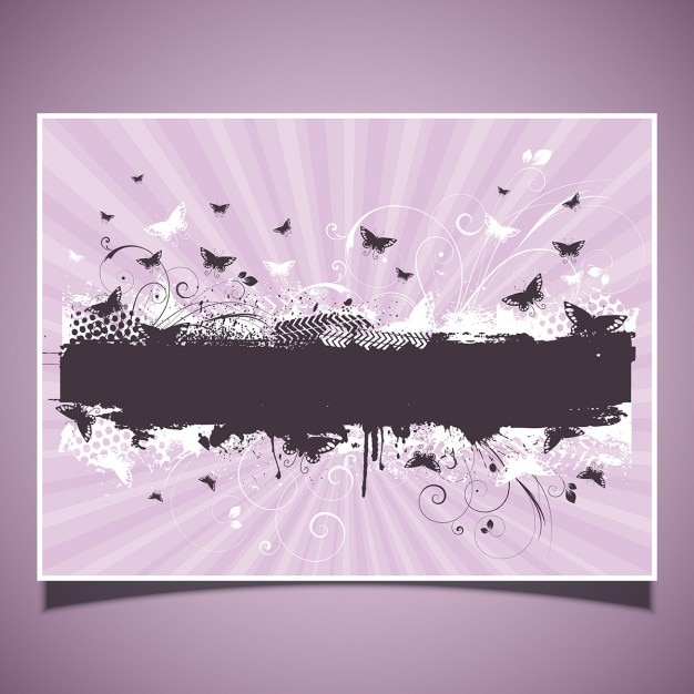 Free vector butterflies on grunge background