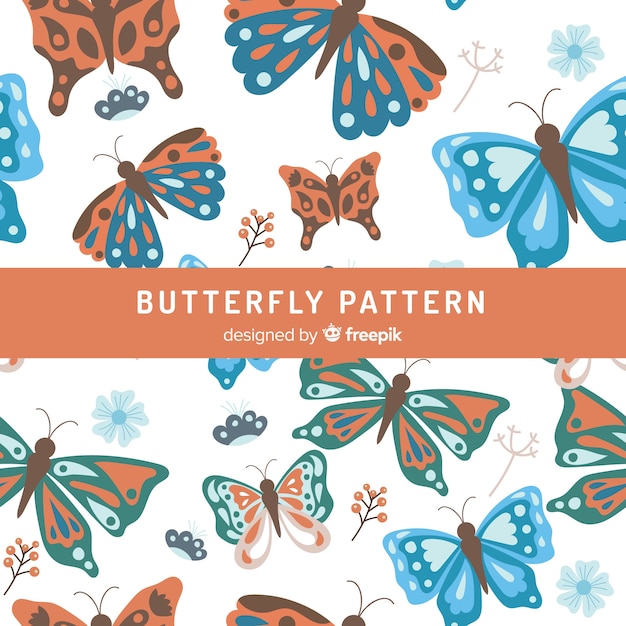 Бабочки и листья фон