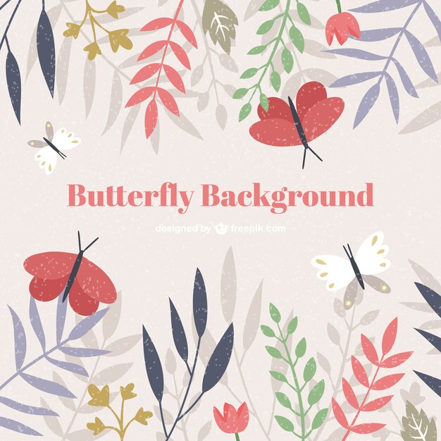 Free Vector butterfly background in vintage style