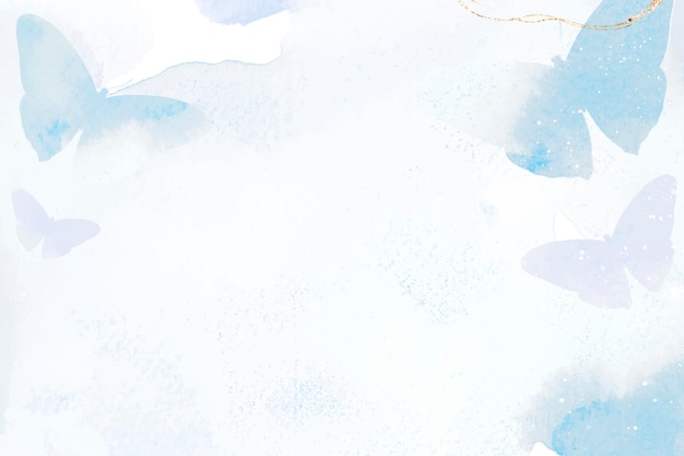 Free Vector butterfly background watercolor border vector