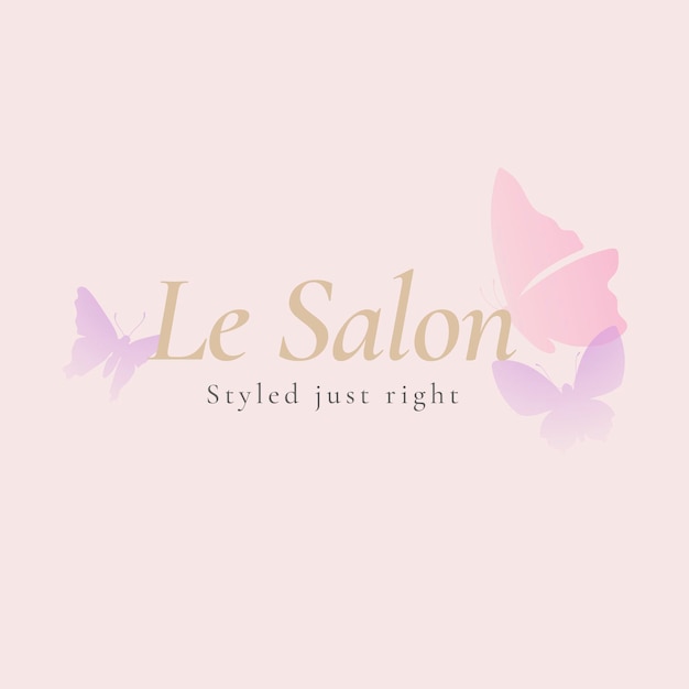 Free vector butterfly beauty salon logo template, pink creative vector animal illustration