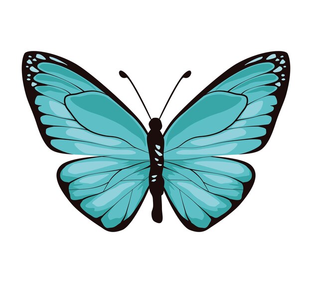 Бабочка синий свет значок насекомого