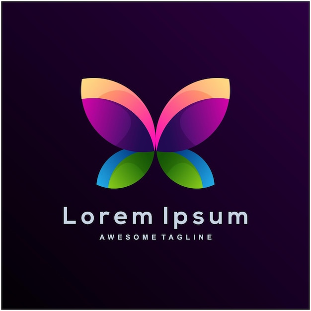 Free vector butterfly colorful logo template