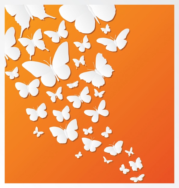 Дизайн бабочки на оранжевом фоне
