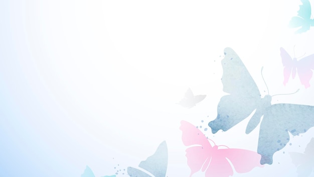 Free Vector butterfly desktop wallpaper, pink aesthetic border vector animal illustration