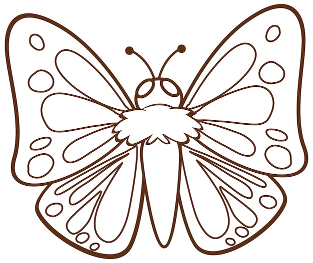 흰색 바탕에 낙서 간단한 스타일에 나비