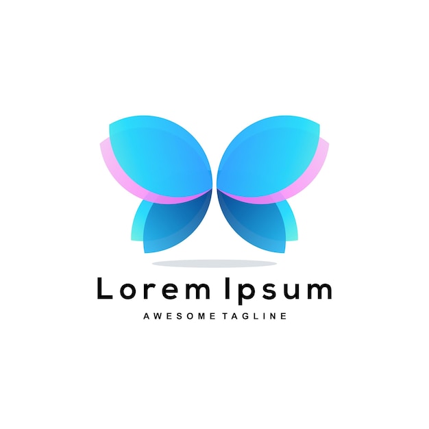 Free vector butterfly gradient logo design colorful