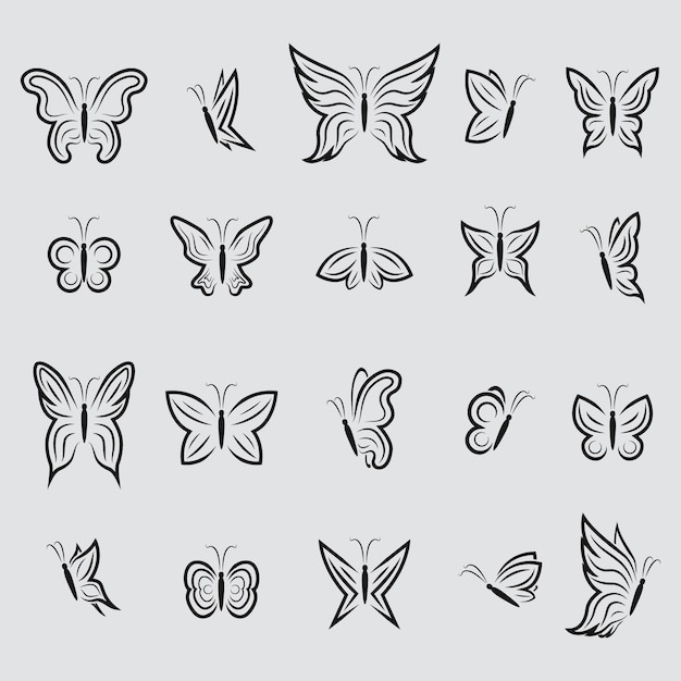 Коллекция иконок бабочки
