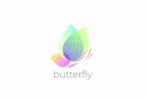 Free vector butterfly logo design isolated on white