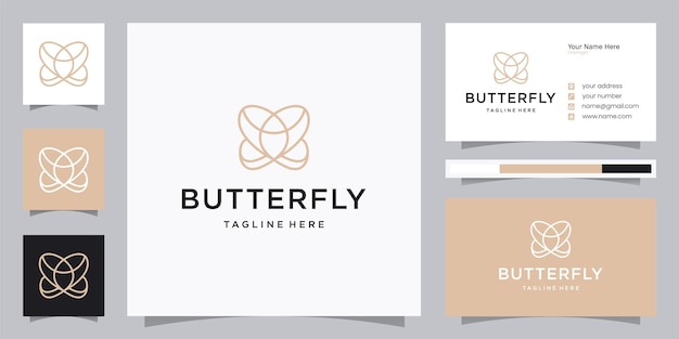 Вдохновение для дизайна логотипа в виде монолинии бабочки