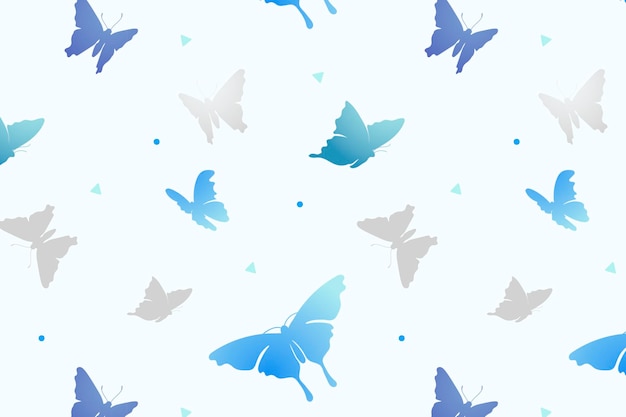 Free Vector butterfly pattern background, feminine blue aesthetic vector