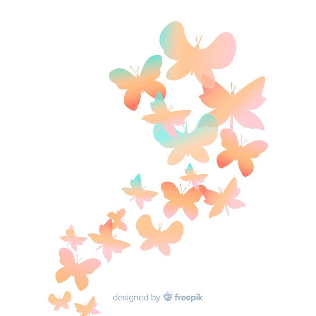 Free vector butterfly silhouette background