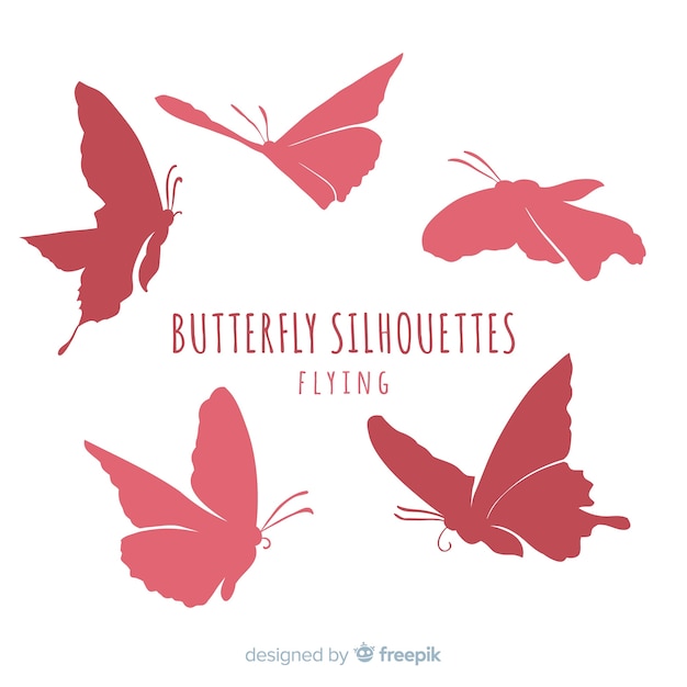 Butterfly silhouette set