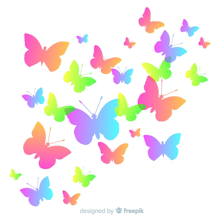 Free Vector butterfly silhouettes flying