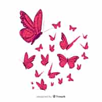 Free vector butterfly swarm background