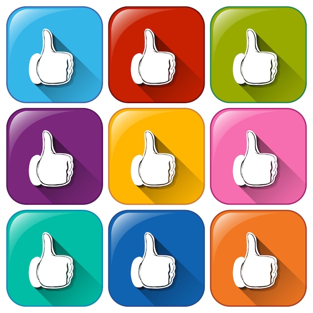 Free vector buttons showing an approval sign