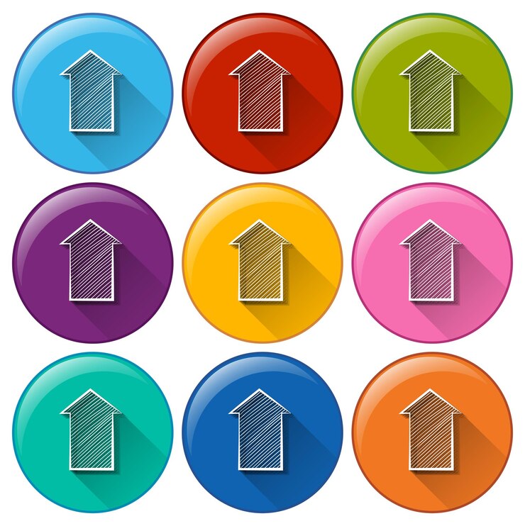 मुफ़्त वेक्टर buttons with arrows going upward