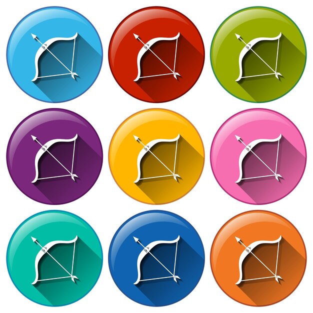 Free vector buttons with bow and arrow