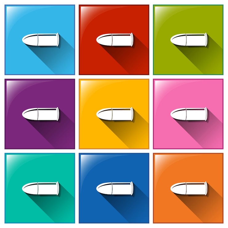 Free Vector buttons with bullets